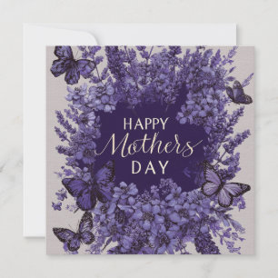 Elegant Mother's Day Card with Purple Lavender