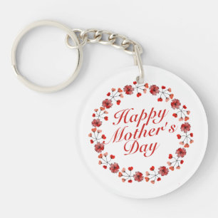Elegant Mother's Day Floral Wreath   Keychain