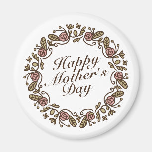 Elegant Mother's Day Floral Wreath   Magnet