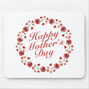 Elegant Mother's Day Floral Wreath Mousepad