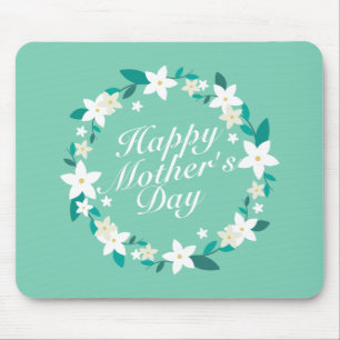 Elegant Mother's Day Floral Wreath Mousepad