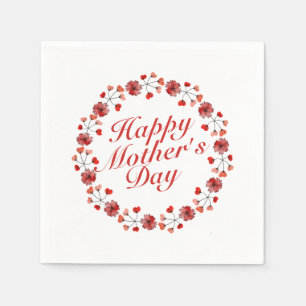 Elegant Mother's Day Floral Wreath Napkin