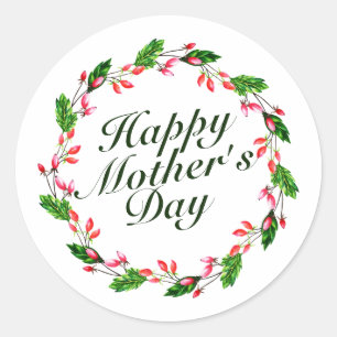Elegant Mother's Day Floral Wreath   Sticker