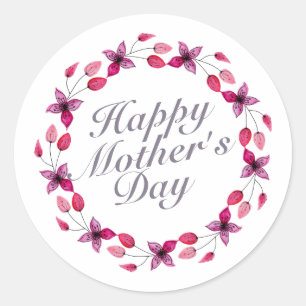 Elegant Mother's Day Floral Wreath   Sticker