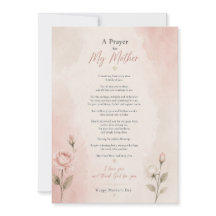 Elegant Mother's Day KeepSake Prayer Card