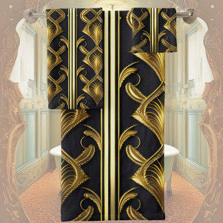 Elégant motif art déco en noir et or