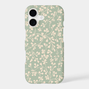 Élégant motif botanique vert sauge