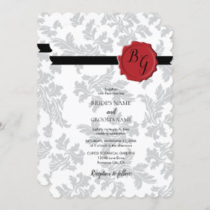 Elégant Motif & Cire Seal Mariage Invitations