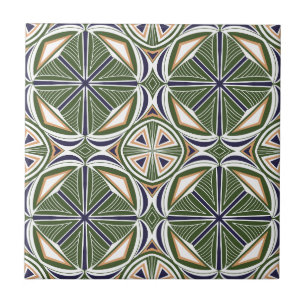 Élégant Motif de carreaux géométriques verts