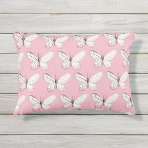 Élégant Motif de papillons bleus Coussin extérieur