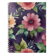 Elégant motif floral Carnet photo spirale