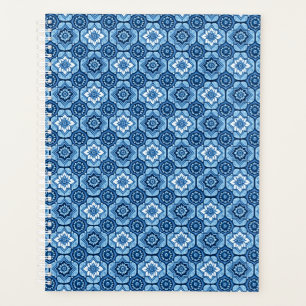 Élégant motif floral géométrique bleu