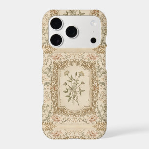 Élégant motif floral gravé français vintage