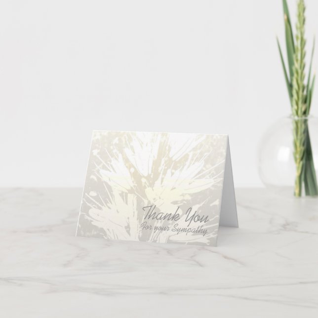 Elégant motif floral Sympathie Merci N carte (Devant)