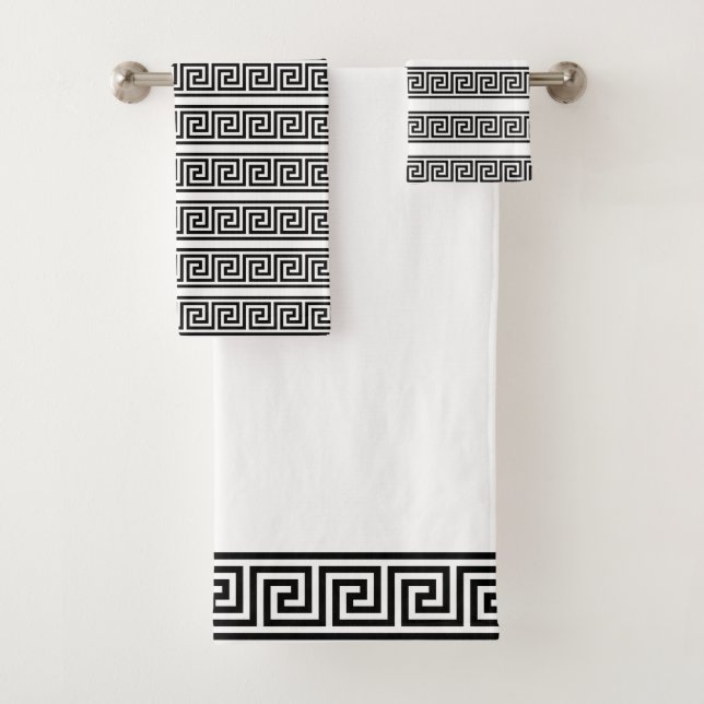 Élégant Motif grec noir et blanc (En situation)