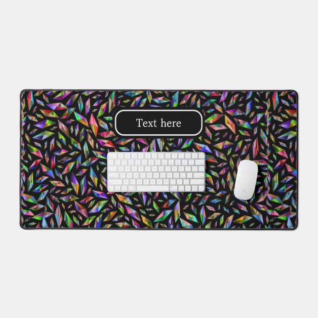 Élégant Motif moderne Multicolor Gem sur noir (Clavier et souris)