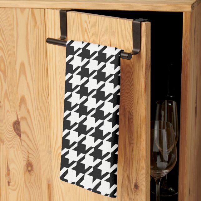 Élégant Motif noir et blanc serviettes de cuisine (Pliage en tiers)