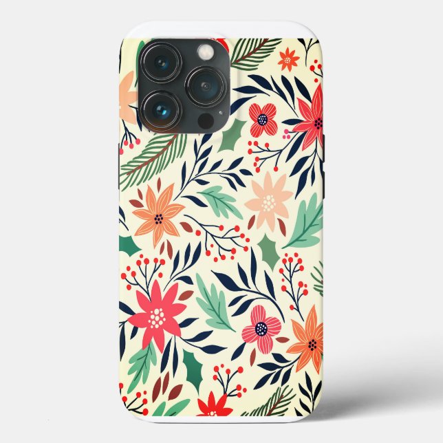 Élégant Motif Poinsettia OtterBox coque iphone (Verso)
