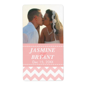 Élégant Motif rose Chevron Mariage