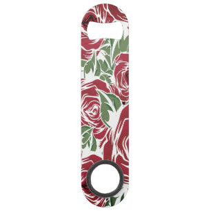 Elégant Motif Rose Vintage - Rouge & Vert Floral