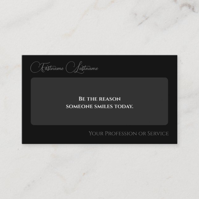 Elegant motivational quote calligraphy QR-Code Business Card (Front)