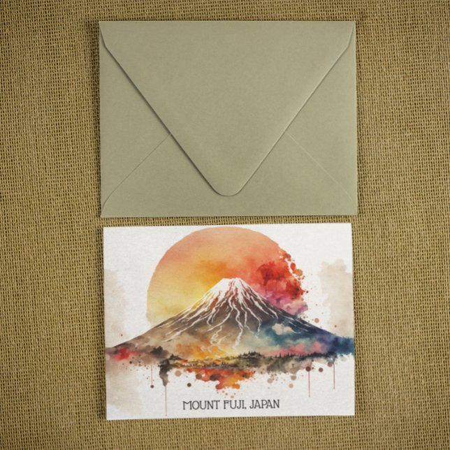 Elegant Mount Fuji Japan Painting Postcard (mount fuji japan painting postcard)