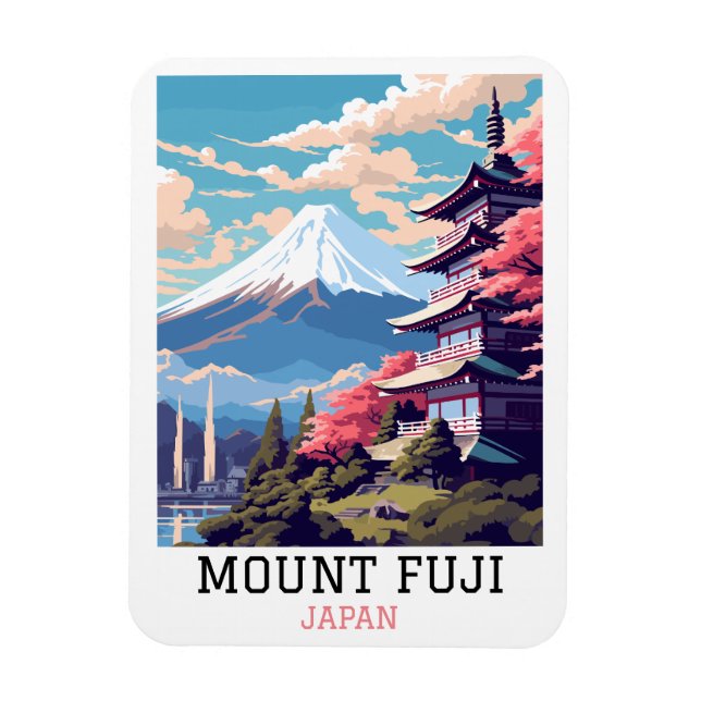 Elegant Mount Fuji Japan Travel Art Magnet (Vertical)