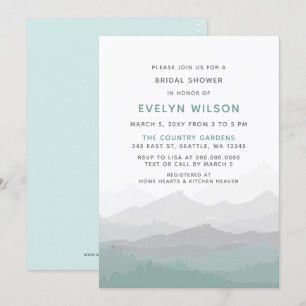 elegant mountain Bridal Shower Invitation