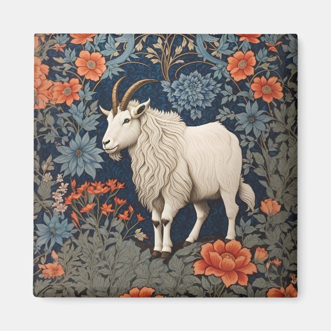 Elegant Mountain Goat William Morris Inspired  Magnet (Front)
