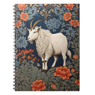Elegant Mountain Goat William Morris Inspired  Notebook