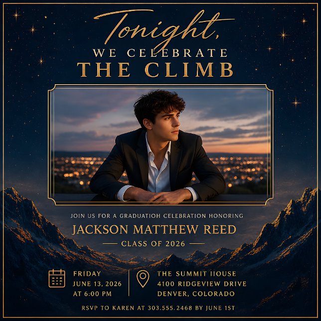 Elegant Mountain Graduation Invitation (Creator Uploaded)