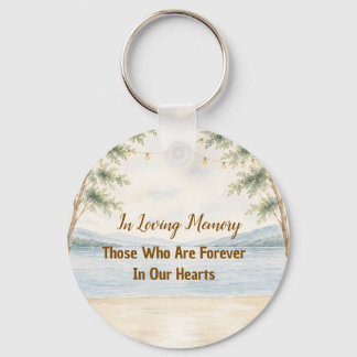 Elegant Mountain Lake Wedding Keychain