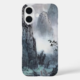 Elegant Mountain & Mist Design iPhone 16 Case