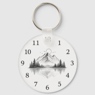 Elegant Mountain Nature Watch Keychain