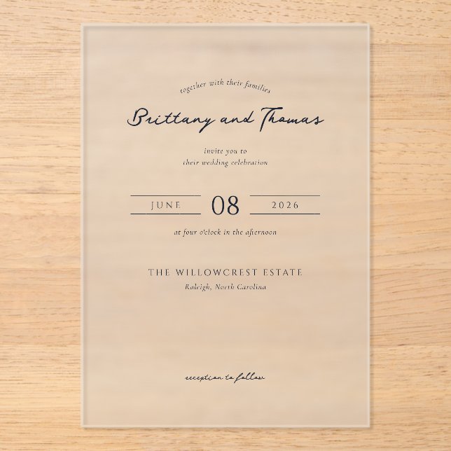 Elegant Mountain Wedding Invitation (Front)