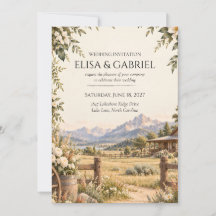 Elegant Mountain Wedding Invitation