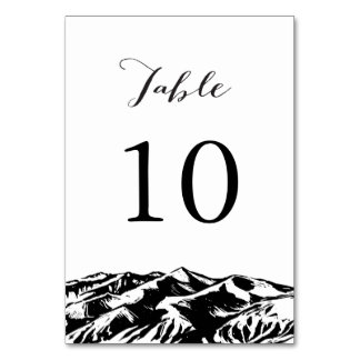 Elegant Mountain Wedding Table Numbers