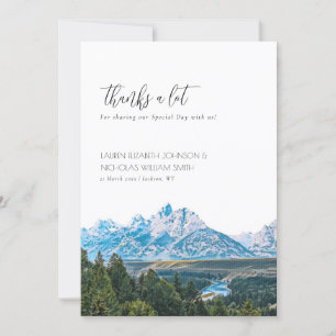 Elegant Mountain Wedding Thank You Card