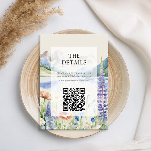 Elegant Mountain Wildflower Landscape Wedding Enclosure Card