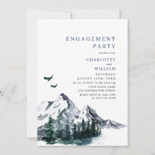 Elegant Mountains Forest ENGAGEMENT PARTY Invitation