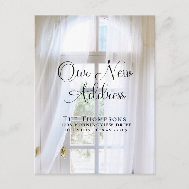 Elegant Moving Announcement New Address Postcard (Front)