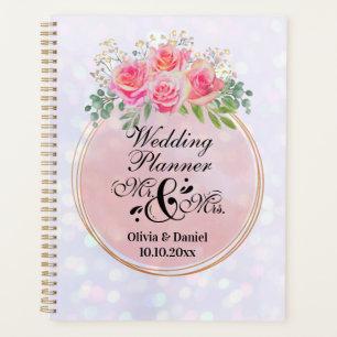 Elegant Mr and Mrs Blush Pink Flowers Wedding Planner