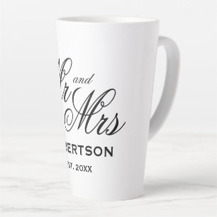 Elegant Mr and Mrs latte coffee mug for newly weds