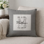 Elegant Mr and Mrs Monogram Throw Pillow<br><div class="desc">An elegant Mr. & Mrs. Monogram design for your home. Buy as a wedding gift (along with the rest of the Mr & Mrs Wedding Gifts Collection).</div>