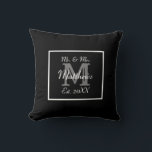 Elegant Mr and Mrs Monogram Throw Pillow<br><div class="desc">An elegant Mr. & Mrs. Monogram design for your home. Buy as a wedding gift (along with the rest of the Mr & Mrs Wedding Gifts Collection).</div>
