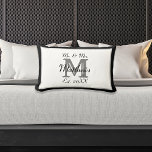 Elegant Mr and Mrs Name Black Newlywed Monogram Lumbar Pillow<br><div class="desc">A simple yet elegant black and white Mr. & Mrs. Monogrammed Wedding Lumbar Pillow Keepsake. Customize with the Newlywed's Last Name and Initial. You can personalize for your entire bridal party! Personalized Gifts For Couples—makes a great wedding or anniversary gift. Reversible black and white chic design.</div>