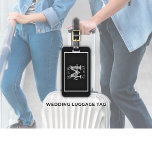 Elegant Mr and Mrs Name Black Wedding Luggage Tag<br><div class="desc">A simple yet elegant black and white Mr. & Mrs. Monogrammed Wedding LUGGAGE TAG for Bride and Groom's new married life & name. Customize with the Newlywed's Last Name and Initial. Announce your newly married status to the world!</div>