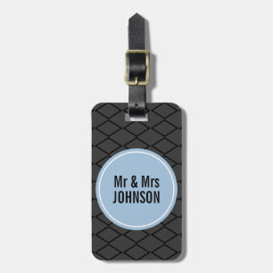 Elegant Mr and Mrs travel luggage tag for couples