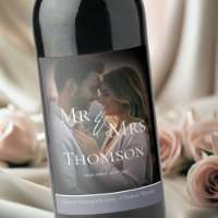 Elegant Mr & Mrs photo gloomy grey winter wedding