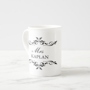 Elegant Mr or Mrs vintage ornament romantic style Bone China Mug